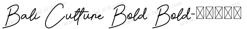 Bali Culture Bold Bold字体转换